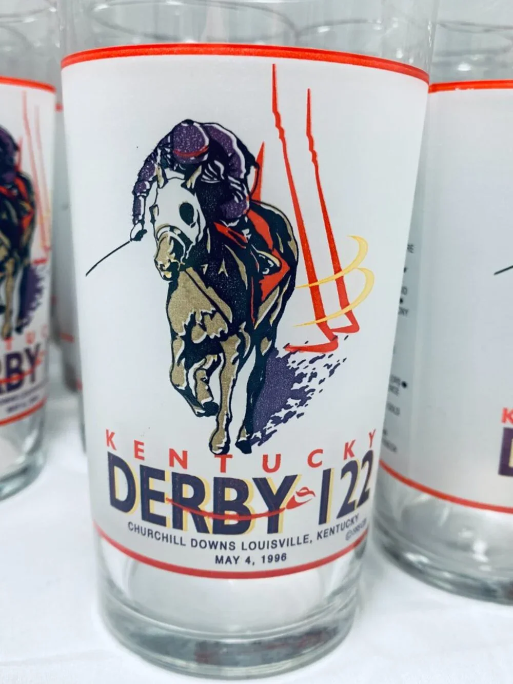 (28) VNTG Kentucky Derby Churchill Downs #122 May 4 1996 Official Comm. Glasses